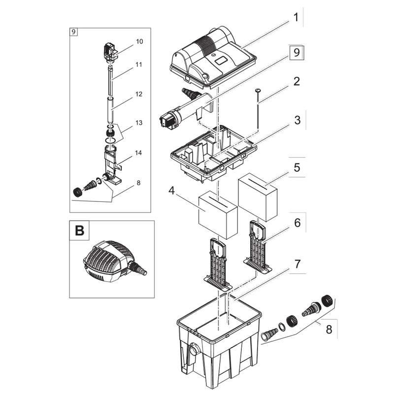 Oase vervangspons blauw BioSmart 5000-16000 - filtermousse voor doorstroomfilter