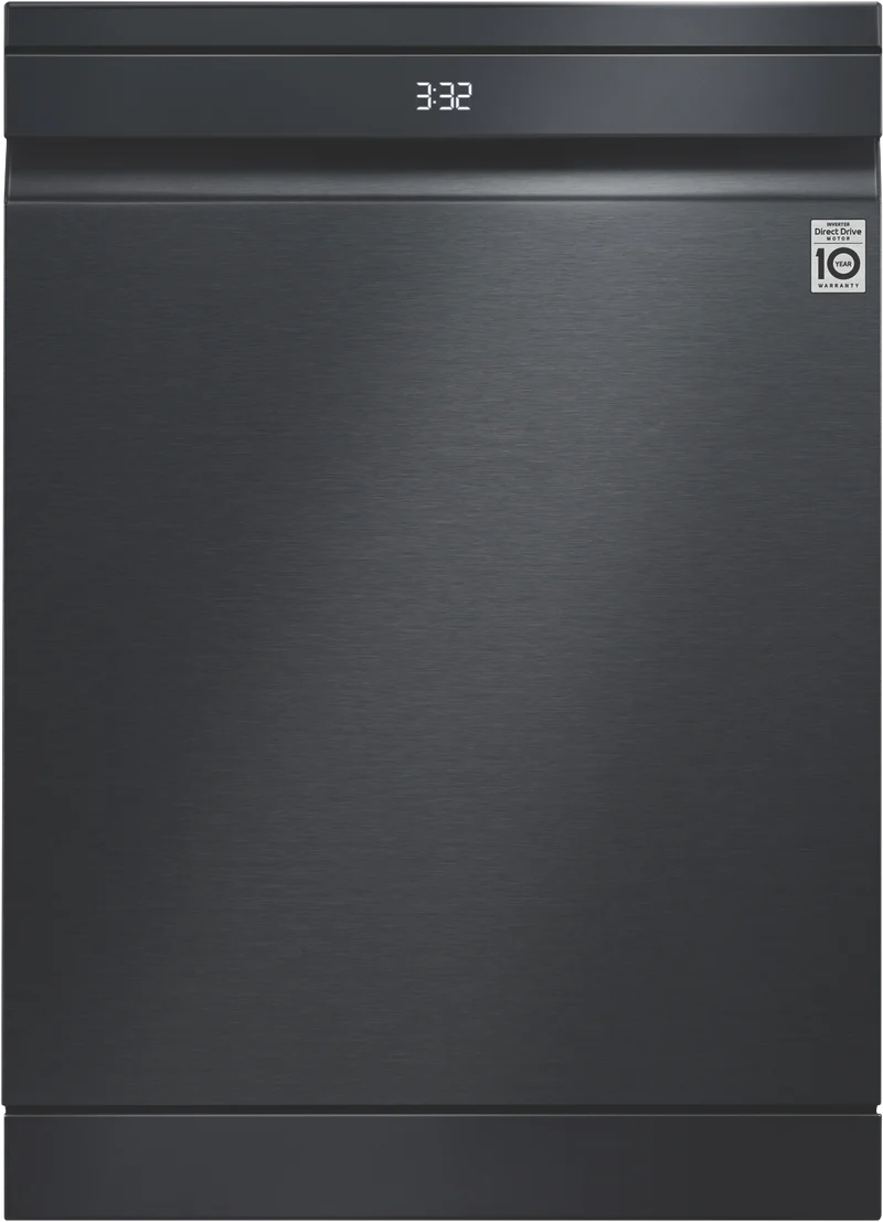 LG 60cm 15 Place QuadWash TrueSteam Freestanding Dishwasher, Matte Black