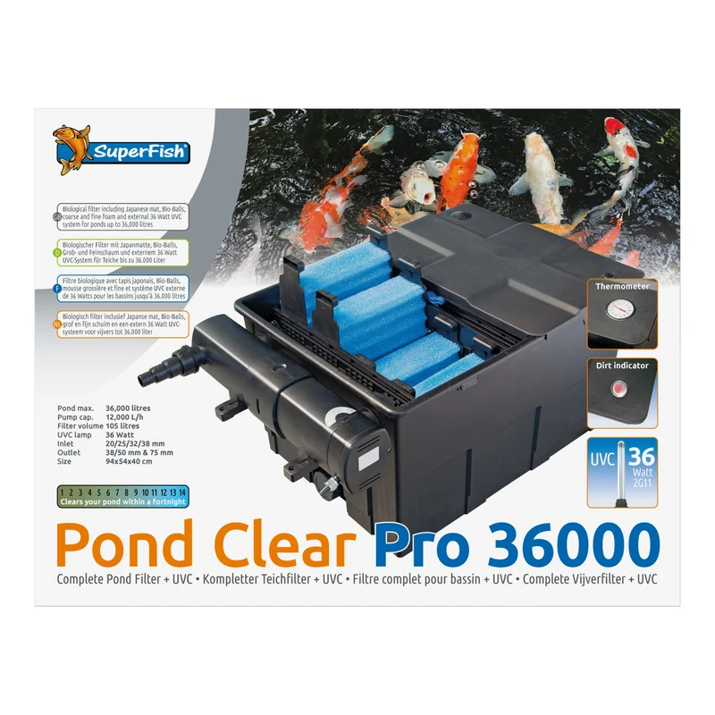 Superfish PondClear Pro 36000 (Meerkamerfilter Inclusief 36W UV-C)