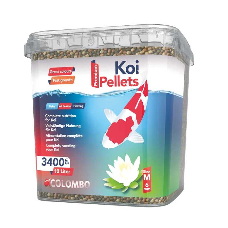 Colombo Koi Medium 10 liter - basisvoer met 4-5 mm korrel voor koi en vijvervissen