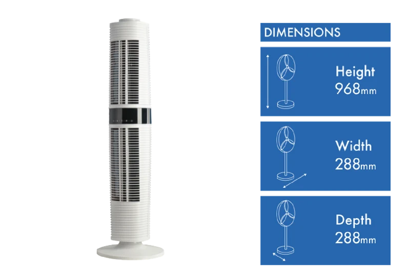 DeLonghi Dual Oscillating Tower Fan White
