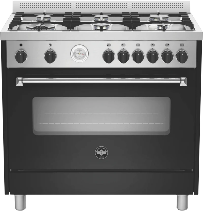 La Germania Americana 90cm Dual Fuel Upright Cooker - Matt Black