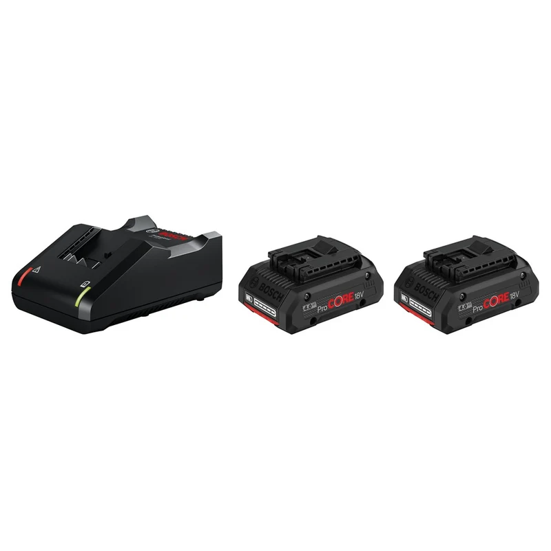 BOSCH ACCU 2X18V 4.0 AH LI-ION MET LADER - STARTERSET