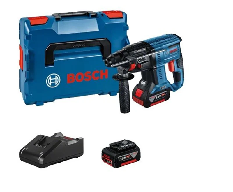 BOSCH GBH 18V-21 ACCU BOORHAMER C&G BVK 2X 4,0 AH, LADER GAL 18V-40, DIE