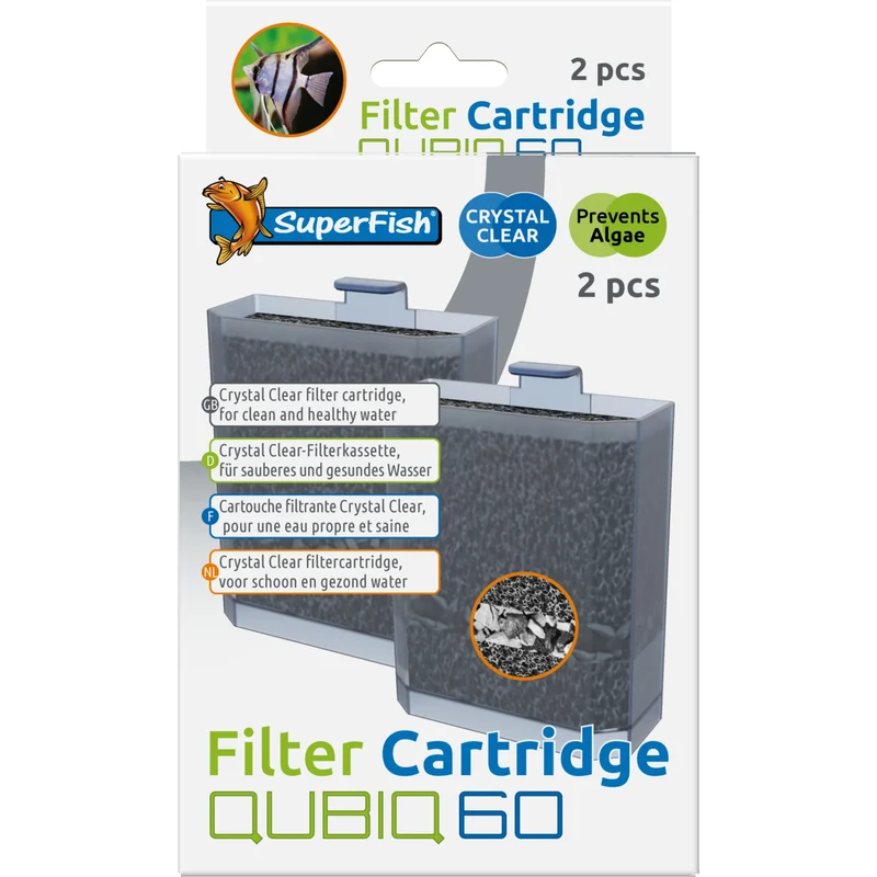 Superfish Qubiq 60 Cartridge 2 stuks - Vervangingscartridge met actief kool en zeoliet