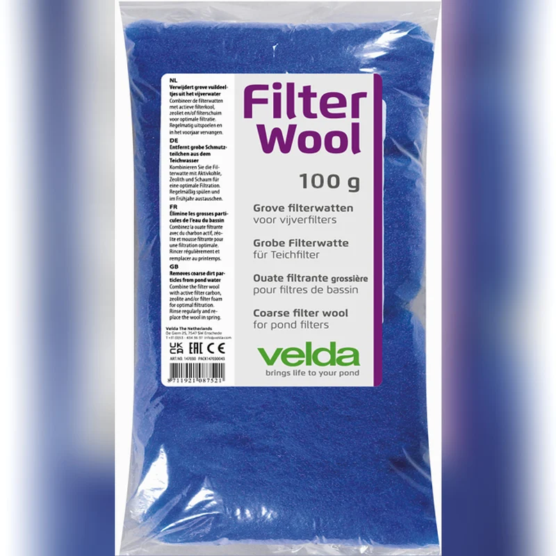VT Filterwatten Blauw 100 gram - grof filtervlies voor vijverfilters