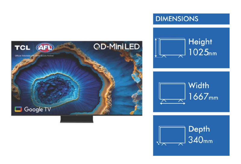 TCL 75" C755 QD-MiniLED Google TV 24