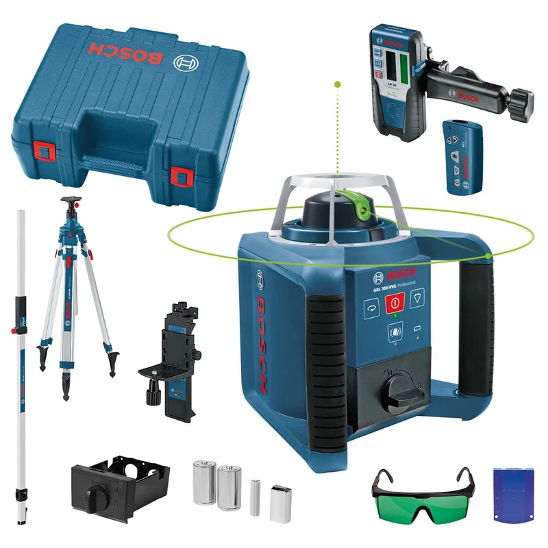 Bosch GRL 300 HVG Rotatielaser Set met Koffer + Statief + Meetlat - 061599404B