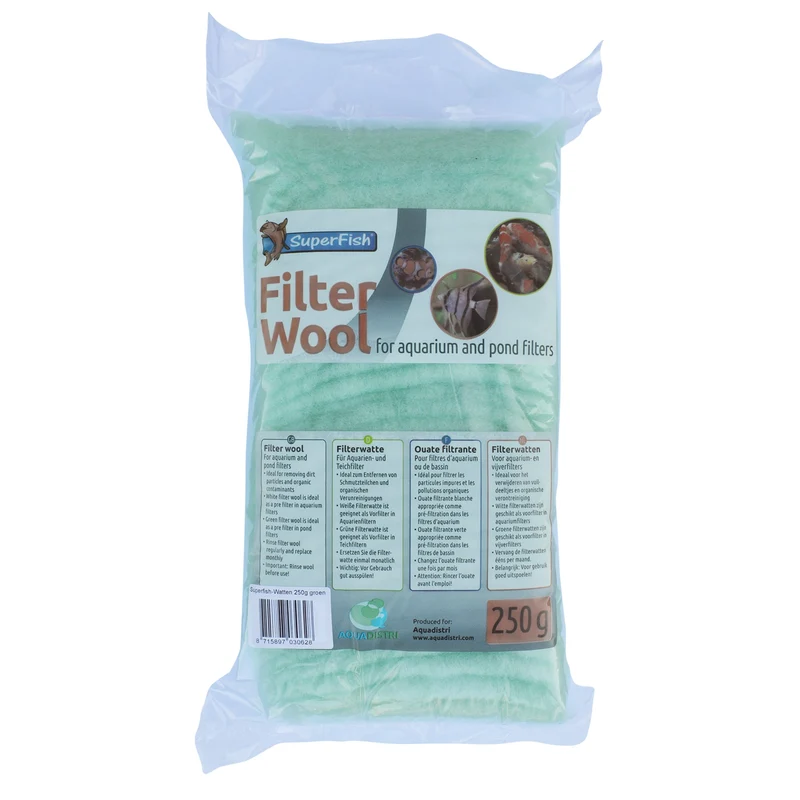 Superfish Groene Filterwatten Grof 250 gram - grove voorfiltratie voor vijver- en aquariumfilters