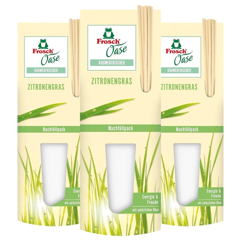 Frosch Oase kamerverfrisser citroengras frisse navulverpakking, 3 x 90 ml - Voordeelverpakking
