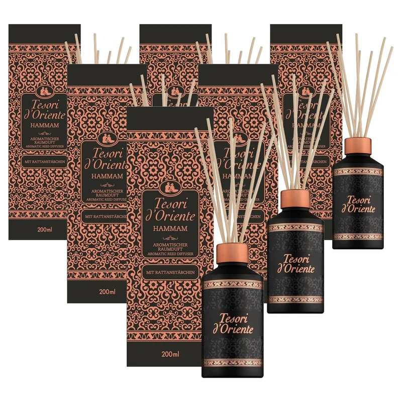 Tesori d'Oriente Geurstokjes Hammam 6 x 200 ml - Voordeelverpakking