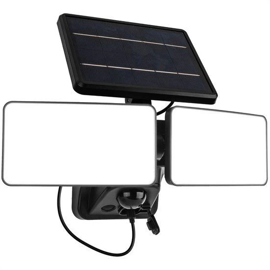 Brendz solar buitenlamp Skye LED breedstraler met sensor zwart