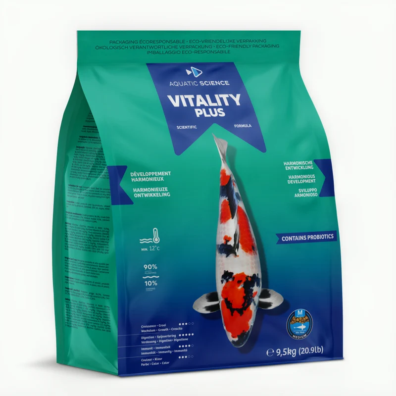 Aquatic Science Vitality Plus Medium 9,5 kg - immuunversterkend voer voor koi