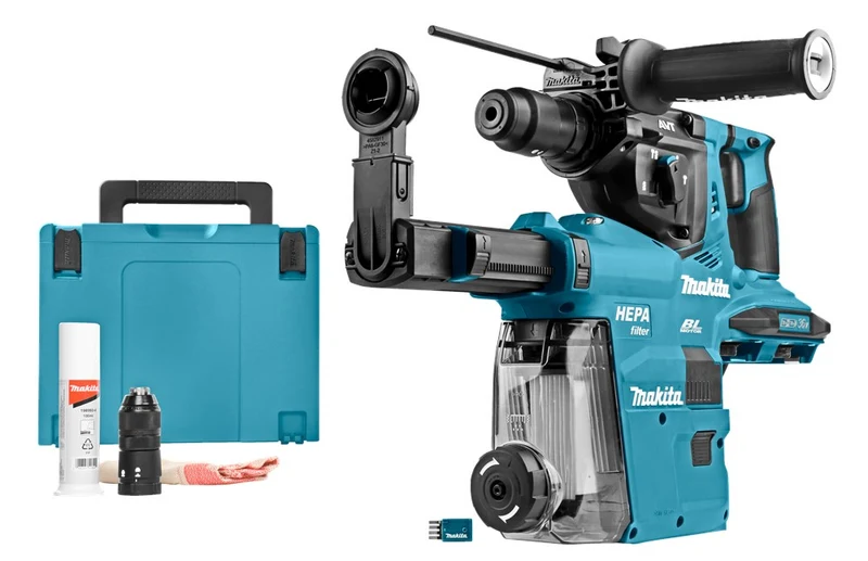 Makita DHR283ZWJU 2x18V combihamer met stofafzuiging