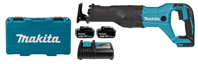 Makita Reciprozaag 18V DJR186RTE met 2×5,0Ah accu’s en koffer