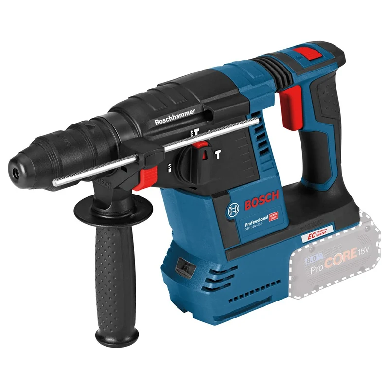 BOSCH GBH 18V-26 F ACCU BOORHAMER 2X 18V 8,0AH, LADER GAL 1880 CV