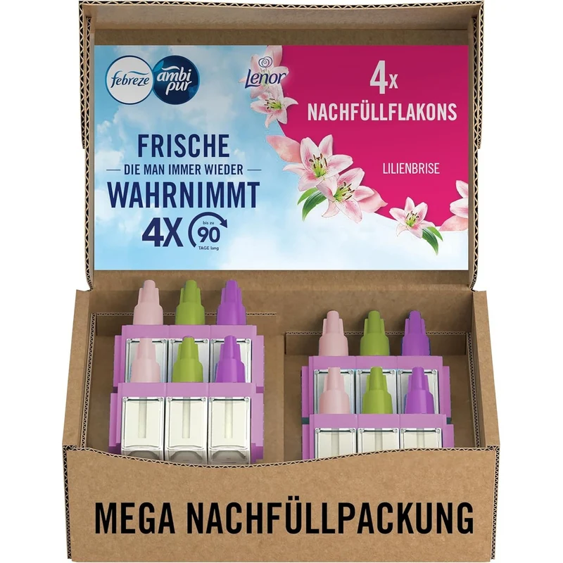 Febreze 3Volution Leliebries 4 x navulflesjes