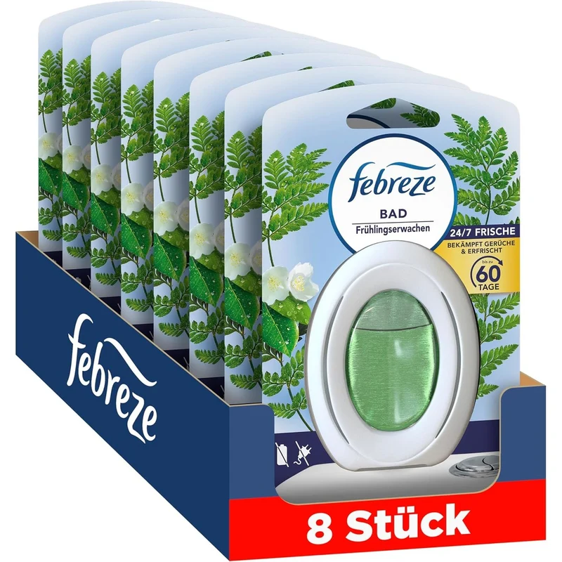 Febreze Voorjaarswaken badkamerluchtverfrisser 8 x