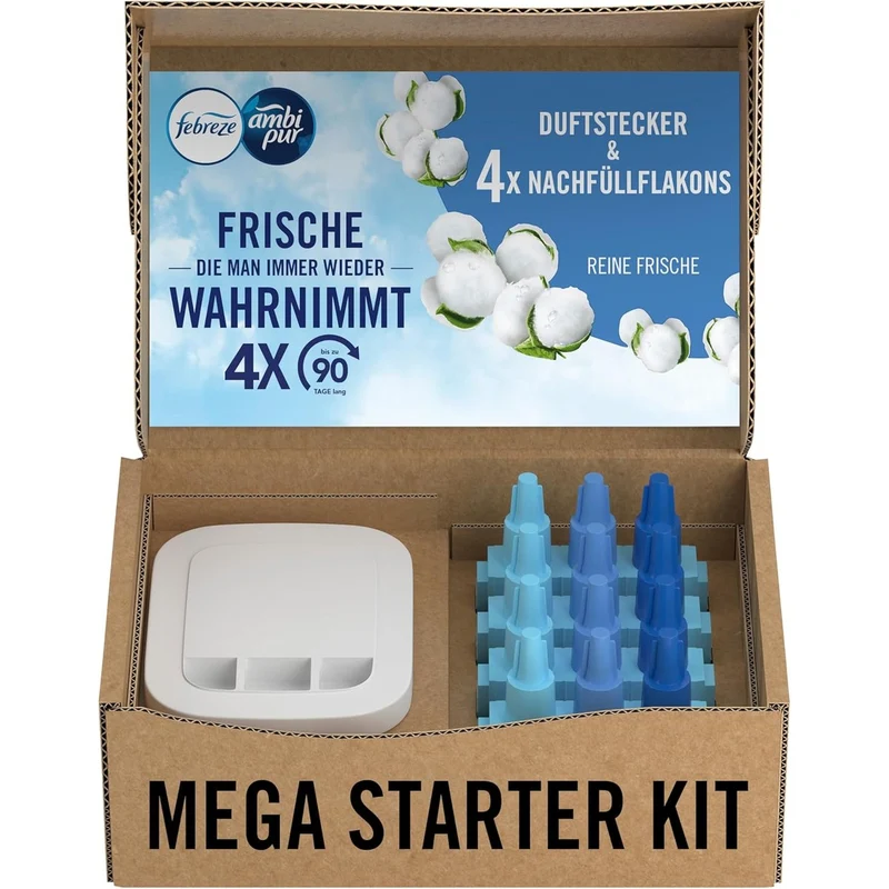 Febreze 3Volution geursteker starterkit + 4 navullingen