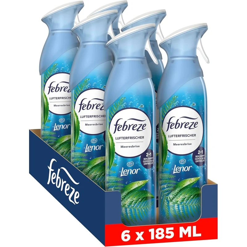 Febreze Luchtverfrisser spray zeefrisheid 6 x 185 ml