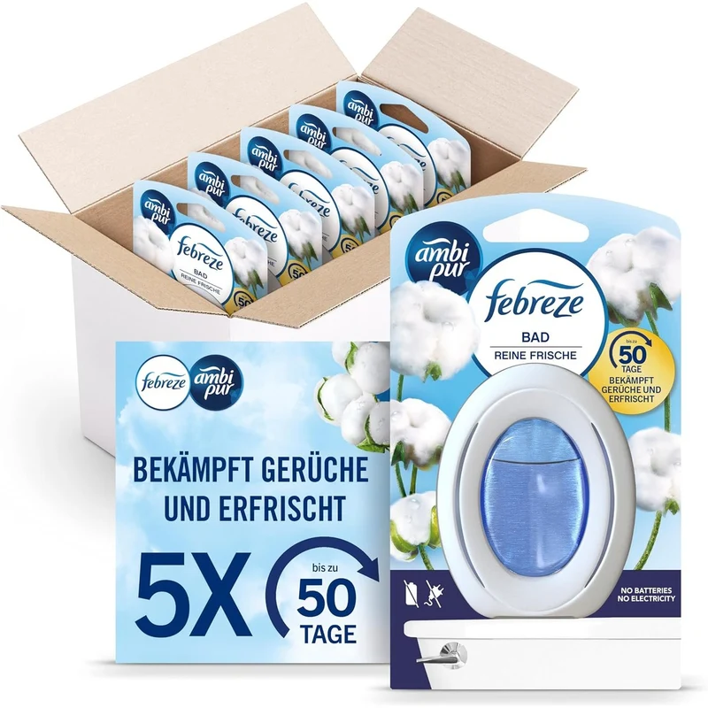 Febreze Bad luchtverfrisser Pure frisheid, 5 stuks