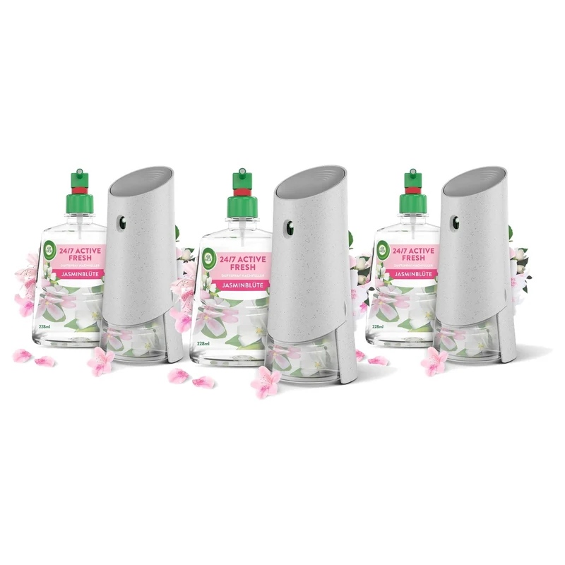 Air Wick Active Fresh Starterset Jasmijnbloesem 3 x 228 ml - Voordeelverpakking