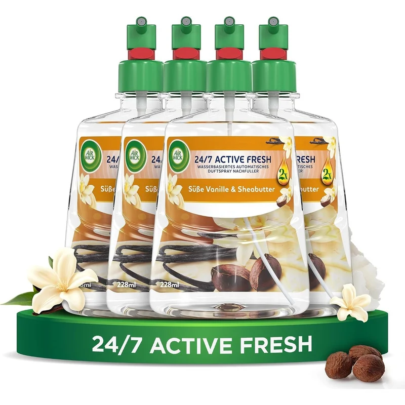 Air Wick Active Fresh Zoete vanille & sheaboter 4 x 228 ml