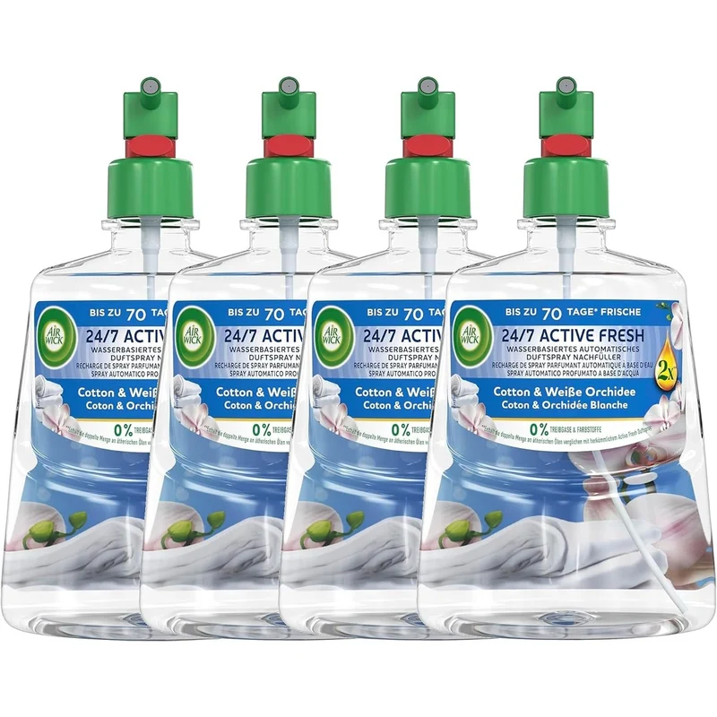 Air Wick Active Fresh Katoen & Witte Orchidee 4 x 228 ml
