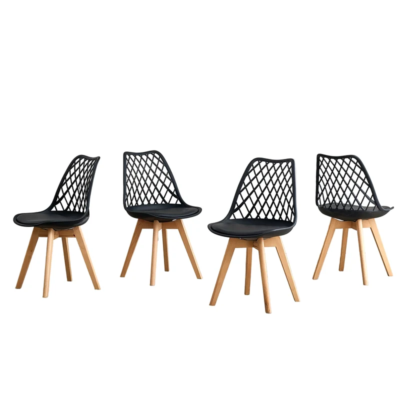 Eetkamerstoel – Stoel – Kuipstoel – Keukenstoel – Woonkamerstoel – Scandinavisch Design – PU Kunstleer – Beukenhouten Poten – Ergonomisch Comfort – Max. Draaggewicht 136 kg – Wit