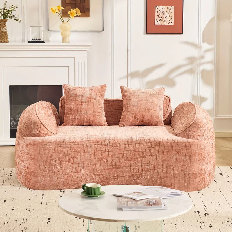 Slaapbank – Bedbank – Sleeperbank – Klikbank – Slaapbank Roze – Ruimtebesparend Ontwerp – Zachte Katoenen Bekleding