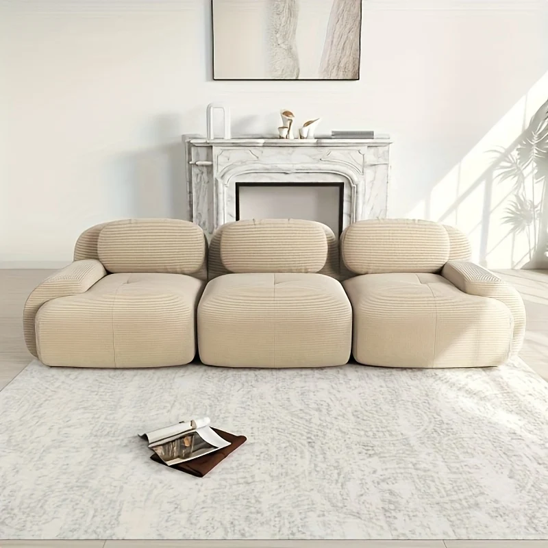 Bank – Sofa – 2-Zitsbank – Hoekbank – Loungebank – Modern Wit – Pluche Kussens – Makkelijk Schoon Te Maken