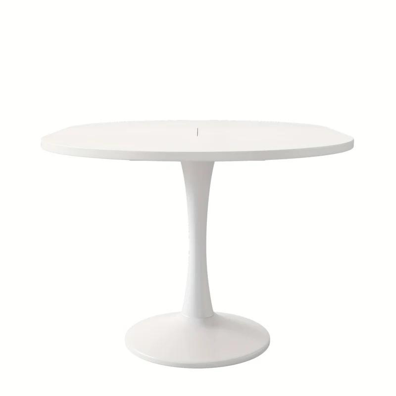 Uitklapbare Eettafel – Uitschuifbare Tafel – Opklapbare Keukentafel – Multifunctionele Tafels – Ruimtebesparend Design – Wit Ovaal Blad – Zwarte Metalen Poten – Stabiel & Eenvoudig Gemonteerd