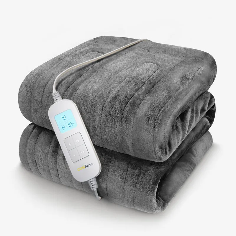 Fleece Electric Heated Throw - grey