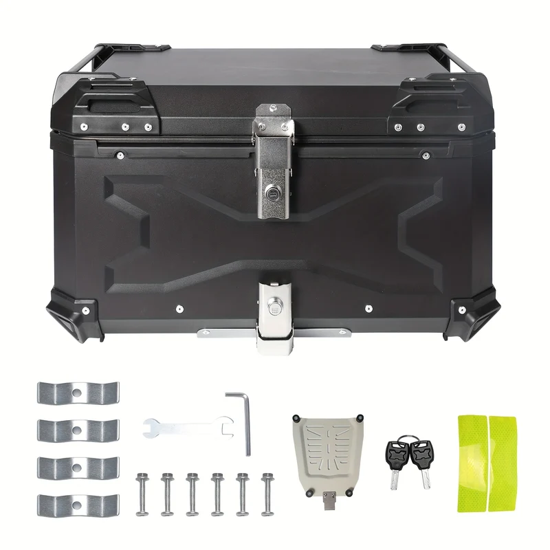 Motorbox – Motorbagagekoffer – Motorbagagekist – Motorkoffer – Motorhelm Koffer – 65 Liter – Aluminiumlegering – Slagvast & Ruim