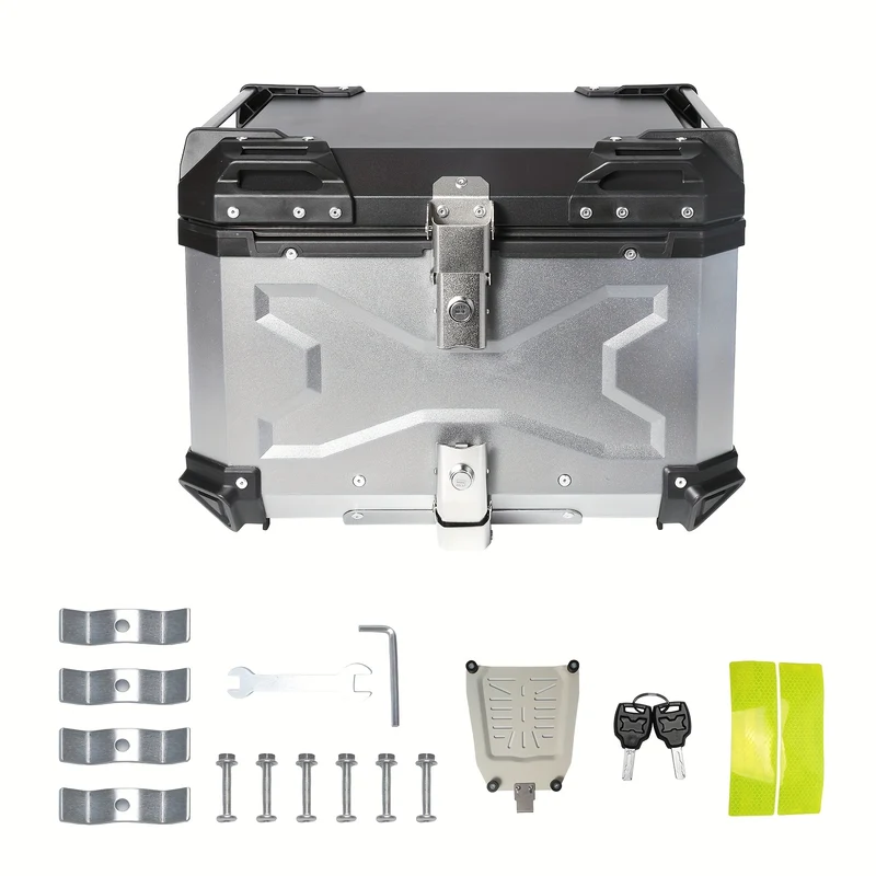 Motor Zadeltas – Motorrugzak – Motorbagagebox – Motor Koffer – Motor Staarttas – 55L Inhoud – Waterdicht Aluminium Frame – Reflecterende Strip