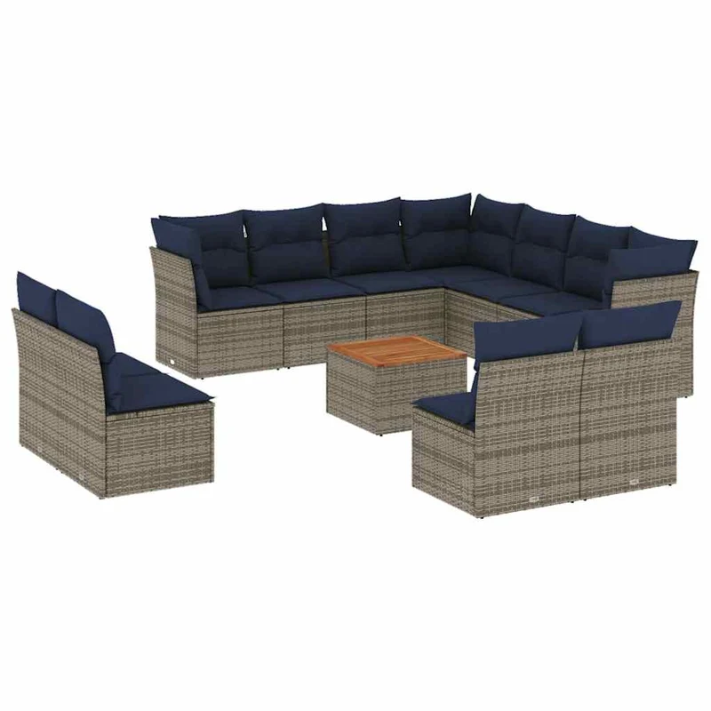 Loungeset – Tuinset – Loungebank – Balkonset – Tuinmeubelen – PE-Rattan – Waterdichte Opbergruimte