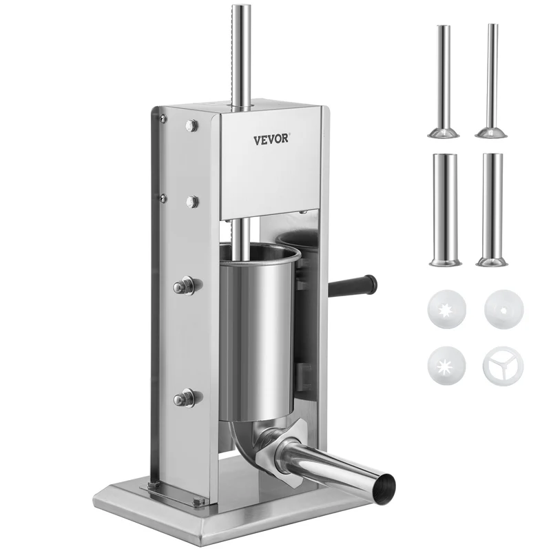 Worstenmaker – Worstenvuller – Worstvuller – Worstmachine – Sausage Stuffer – RVS 3L Capaciteit – Dubbele Luchtafgifteventielen