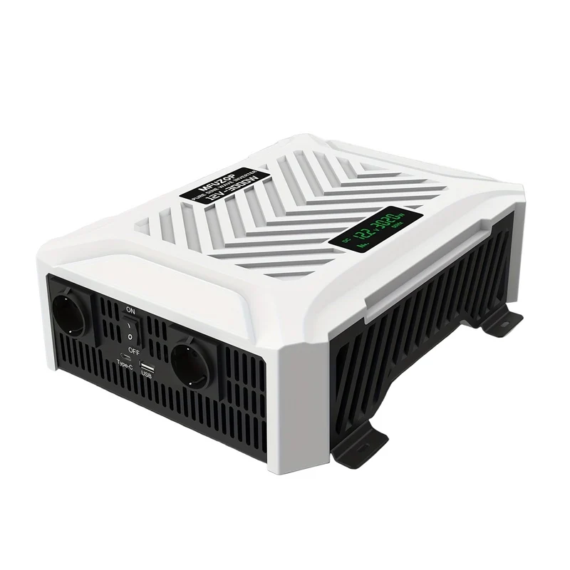 Omvormer – Spanningsomvormer – Stroomomvormer – Inverter – Converter – 3000W Zuivere Sinusgolf – Overbelastingsbeveiliging – Weerbestendige Behuizing