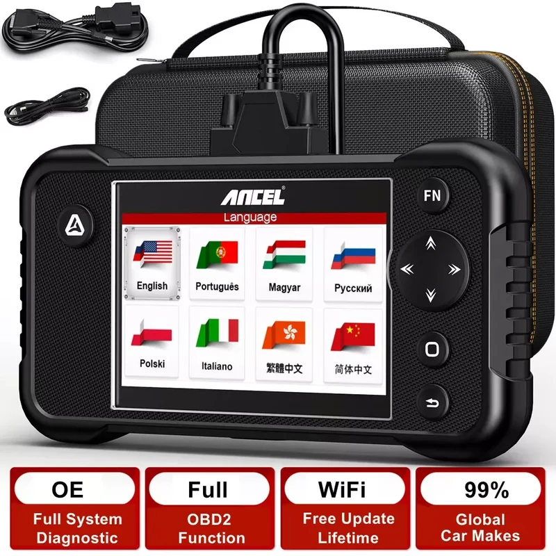 OBD2 Diagnose Tool – Auto Scanner – Foutcode Lezer – Systeemdiagnose – Live Data – Waarschuwingslampjes Reset – Meertalige Ondersteuning