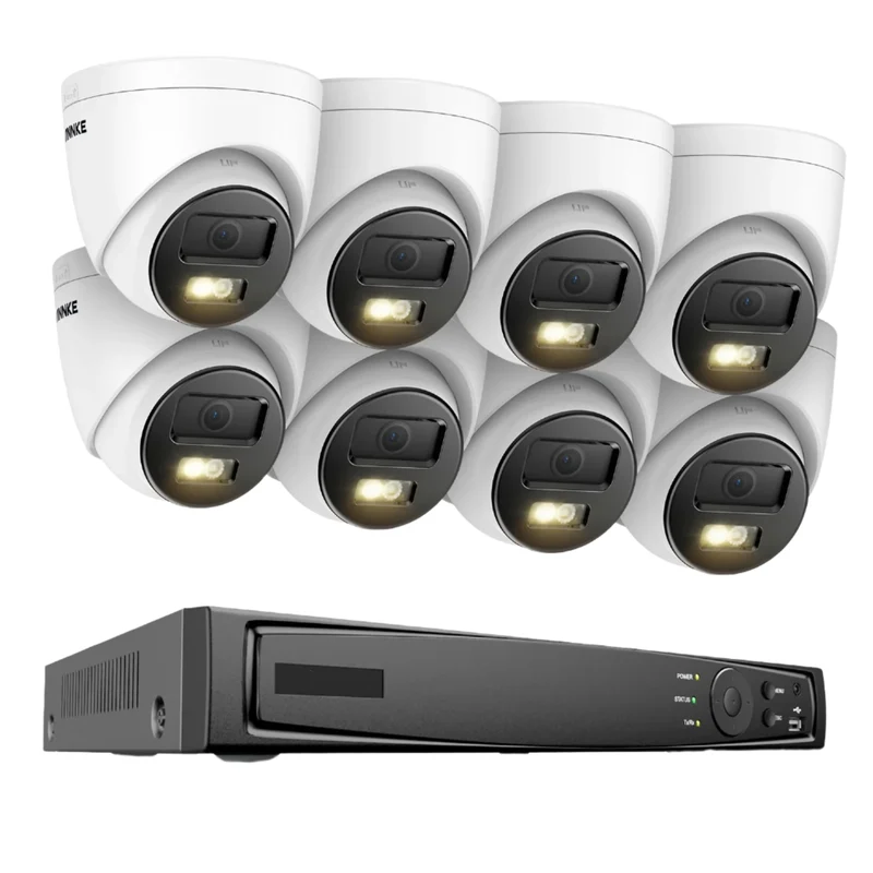 Complete 8-Kanaals Beveiligingscamera Set – Camerabewaking – Beveiligingssysteem – Cameraset – 12MP Haarscherp – Bewegingsdetectie Met Slimme Herkenning - Build-in HDD: 2T - 8-kanaals NVR met 8 Camera’s