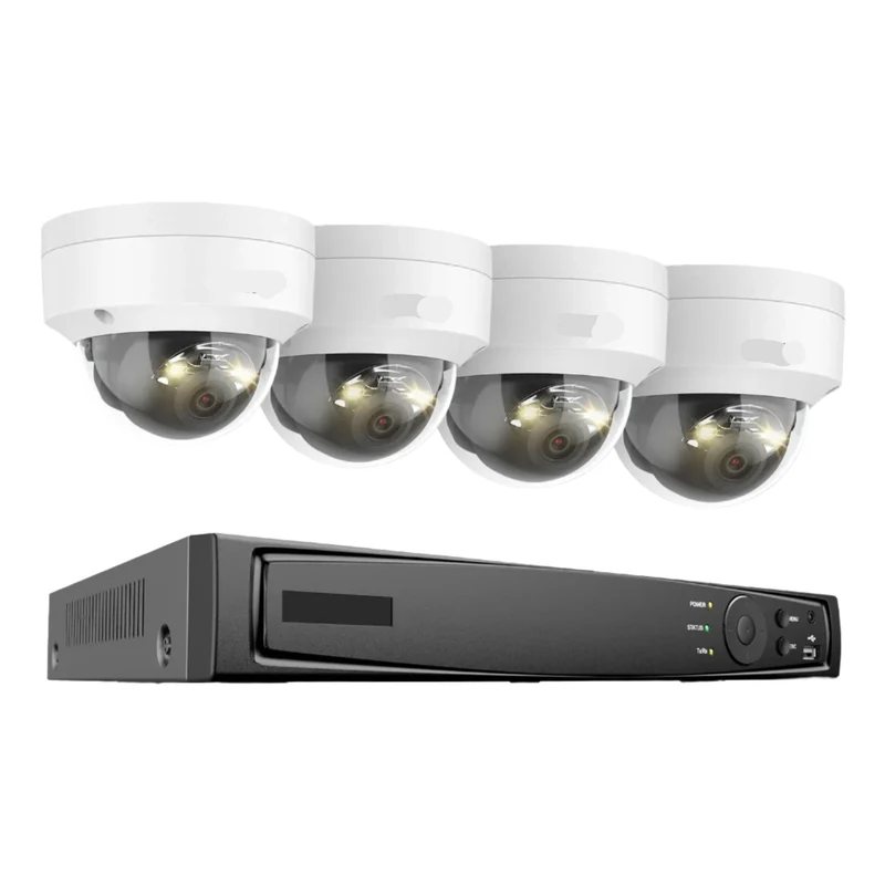 Complete 8-Kanaals Beveiligingscamera Set – Camerabewaking – Beveiligingssysteem – Cameraset – 12MP Haarscherp – Bewegingsdetectie Met Slimme Herkenning - Build-in HDD: Geen - 4 Camera’s