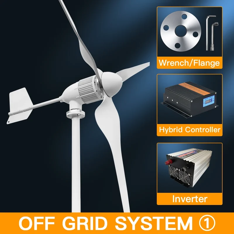 Windturbine – Horizontale Turbine – Windgenerator – Duurzame Energie – 5000W – Aluminium Behuizing - 48V - Off-grid Systeem 1