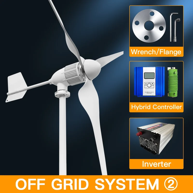 Windturbine – Horizontale Turbine – Windgenerator – Duurzame Energie – 5000W – Aluminium Behuizing - 48V - Off-grid Systeem 2