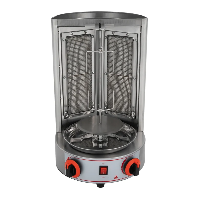 Rotisserie Grill – Verticale BBQ – Gas Grill – Grill Met Motor – RVS 201 – 360° Automatische Rotatie – Dubbele Infrarood Branders