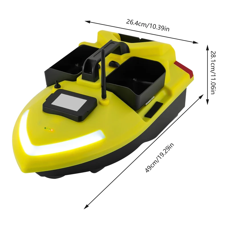GPS Voerboot – Voerapparaat Op Afstand – Voerboot Met GPS – Visboot – Voerboot Voor Zoetwater – 12.000 mAh Accu – Drie Voertanks