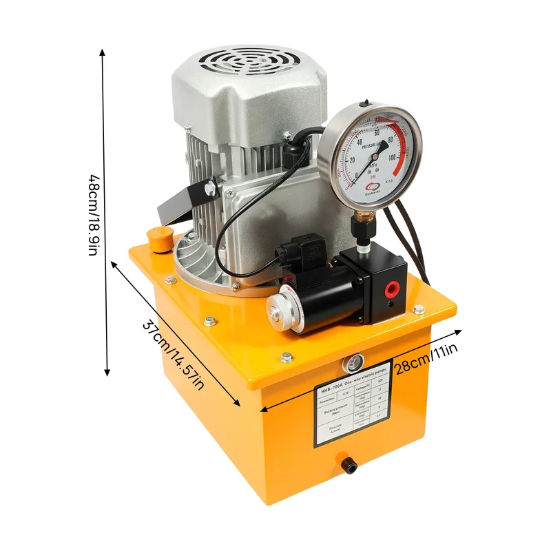 Elektrische Hydraulische Pomp – Hydraulische Drukpomp – Hydraulische Oliepomp – Elektrische Pomp – 750W Koperen Motor – 7L Tankcapaciteit