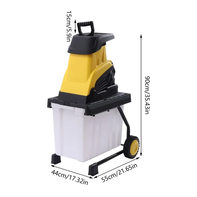 Elektrische Houtsnipperaar – Tuinafvalverwerker – Takkenversnipperaar – Houtversnipperaar – Groenafvalverwerker – 2500W Motor – 45 Liter Opvangbak