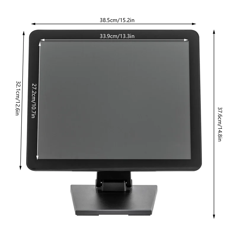 Interactieve 17 Inch Touchscreen Monitor – Capacitive Touchscreen – 10-Punts Touch – Vesa Compatibel – Hdmi Usb Vga – Lichtgewicht Abs Behuizing – Kantelbaar Scherm