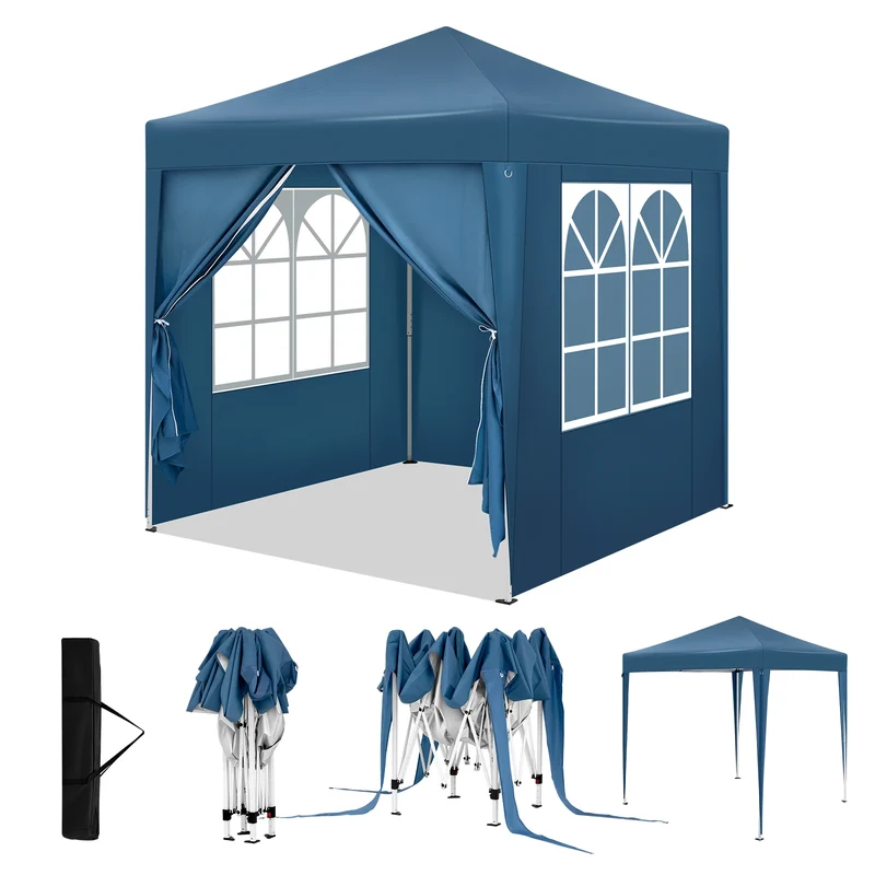Partytent - Tent – Partytent Opvouwbaar – Hoogte Verstelbaar - Tuin Tent – Feesttent - Pergola - Paviljoen - Gazebo – 2x2m - Waterdicht - UV-Bescherming - Blauw