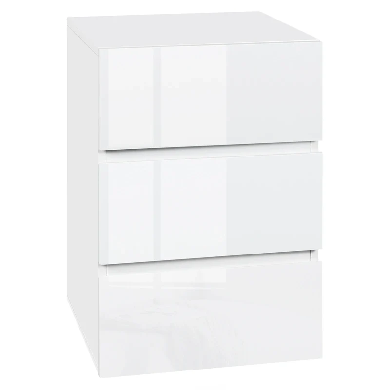 Nachtkastje - Bijzettafel - Salontafel - Moderne Bijzetkast - 40x35x62cm - Opbergkast - voor Slaapkamer of Woonkamer - Wit
